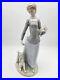READ! Lladro Woman with Dog WITHOUT Parasol Umbrella Lady with Shawl #4914