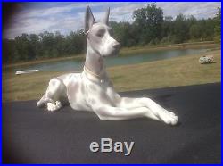 Retired Large Lladro Harlequin Great Dane Figurine Pristine Beauty Majestic Dog