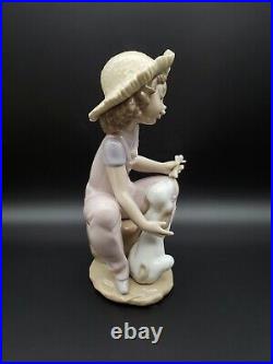 RETIRED LLADRO #6680 FRIENDS FOREVER GIRL WithDOG 1999 EVENT PORCELAIN FIGURINE