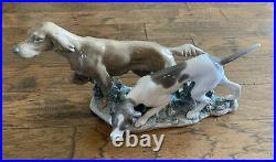RETIRED LLADRO Attentive Dogs Hunting Porcelain Spain #4957 17.5 L x 10.5 H