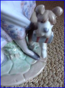 Retired Ready To Learn Black Legacy Lladro Porcelain 6003 Glazed Mint Boy Dog