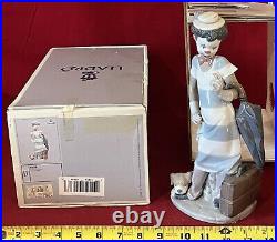 ROAMING LLADRO #5838 ON THE MOVE CLOWN withSUITCASE & DOG-MINT withORIGINAL BOX