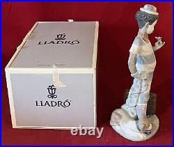 ROAMING LLADRO #5838 ON THE MOVE CLOWN withSUITCASE & DOG-MINT withORIGINAL BOX