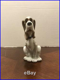 Rare 1982 Lladro Nao Sad Hound Dog Porcelain Figurine Retired Vintage