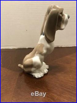 Rare 1982 Lladro Nao Sad Hound Dog Porcelain Figurine Retired Vintage