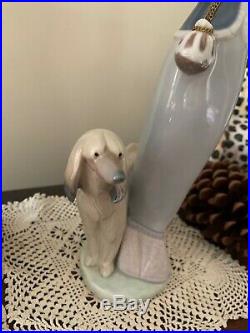 Rare LLADRO SPAIN STEPPING OUT #1537 LADY WITH AFGHAN HOUND DOG FIGURINE