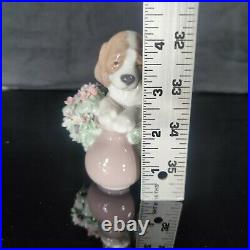 Rare LLADRO TAKE ME HOME DOG FIGURINE #6574 CUTE FLOWERS