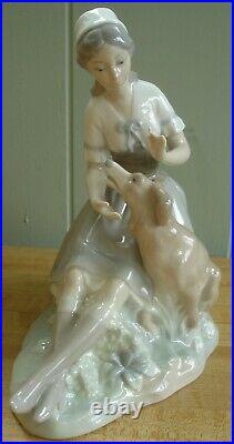 Rare LLadro Nao Lady with Dog Figurine