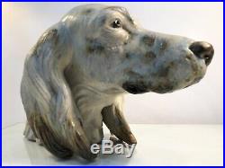 Rare Large Lladro #12045 Setters Head Dog Gres Finish Juan Huerta 11 x 8