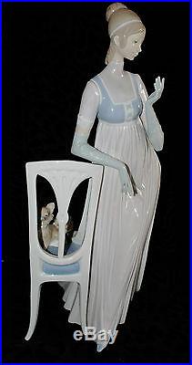 Rare Large Lladro Figurine Lady Empire Dama Imperio Spain #4719 Lady Dog 18