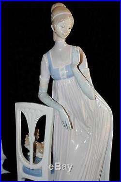 Rare Large Lladro Figurine Lady Empire Dama Imperio Spain #4719 Lady Dog 18