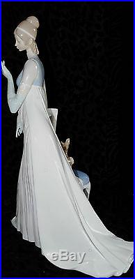 Rare Large Lladro Figurine Lady Empire Dama Imperio Spain #4719 Lady Dog 18