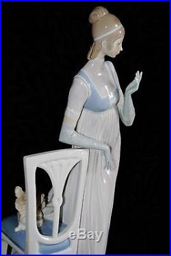 Rare Large Lladro Figurine Lady Empire Dama Imperio Spain #4719 Lady Dog 18