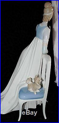 Rare Large Lladro Figurine Lady Empire Dama Imperio Spain #4719 Lady Dog 18