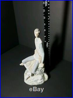 Rare Large Nao Figurine Boy with Dogs 10.5 Tall Lladro
