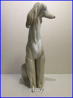 Rare Lladro Afghan Brown Dog Retired Almost 12 Hight Large, Mint