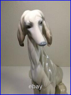 Rare Lladro Afghan Brown Dog Retired Almost 12 Hight Large, Mint