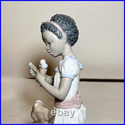 Rare Lladro Black Legacy Collection #5836 Sharing Sweets Figurine, Girl, Dog