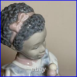 Rare Lladro Black Legacy Collection #5836 Sharing Sweets Figurine, Girl, Dog