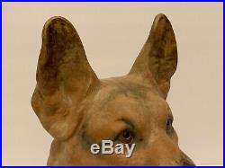 Rare Lladro German Shepherd Dog Bust Sculpture Figurine 9.5 Tall