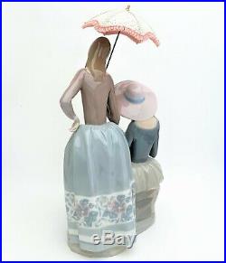 Rare Lladro Porcelain 4840'Harmony Group' Ladies with Parasol & Dog Figurine
