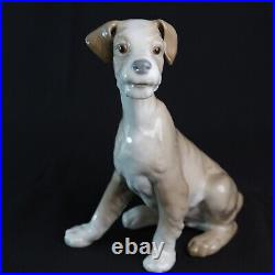 Rare Lladro Sitting Dog Large 7.5'' Wire Fox Terrier Tramp #4583 Retired 1981