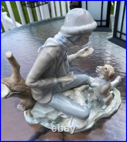 Rare Nao by Lladro #140 Figurine Lesson for the Dog Nao Mark is Embossed