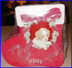 Rare SEALED Nao by Lladro Puppy's Christmas. Dog opening stocking. RETIRED 7427