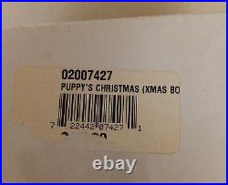 Rare SEALED Nao by Lladro Puppy's Christmas. Dog opening stocking. RETIRED 7427