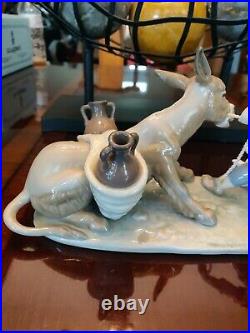 Rare Vintage Lladro Boy with Donkey and Dog 5178 Mint Condition Comes with Box