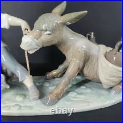 Rare Vintage Lladro Boy wtih Donkey and Dog Mint Condition