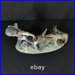 Rare Vintage Lladro Boy wtih Donkey and Dog Mint Condition