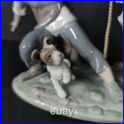 Rare Vintage Lladro Boy wtih Donkey and Dog Mint Condition