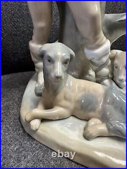 Rare Vintage Zaphir Lladro Porcelain Figurine Shepherd with Dog and Goats