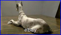 Rare large LLADRO Great Dane porcelain dog retired figurine made in spain