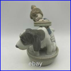 Retired Authentic Lladro Figurine 5455 Girl Bathing Dog Bashful Bather MINT Box