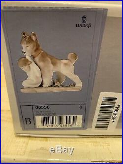 Retired LLADRO Spain Safe And Sound 6556 Puppy Dog Child Porcelain Figurine NIB
