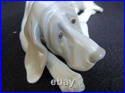 Retired Lladro #1067 Old Hound Dog Reclining Large 10 Long Made In Spain