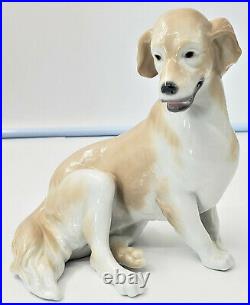 Retired Lladro 8345 Golden Retriever Sitting Dog No Box S1