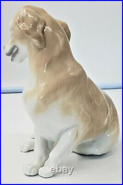 Retired Lladro 8345 Golden Retriever Sitting Dog No Box S1