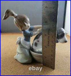 Retired Lladro Figurine 5455 Bashful Bather With Box Girl washing Dog In Tub 5