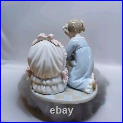 Retired Lladro Figurine Sleep Tight Little One Baby Bassinet Girl & Dog Rare