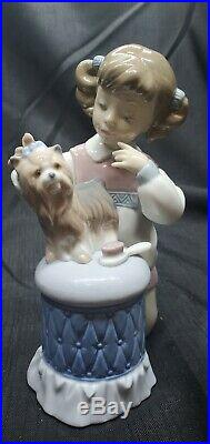 Retired Lladro My Pretty Puppy Porcelain Girl with Yorkie Dog