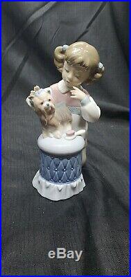 Retired Lladro My Pretty Puppy Porcelain Girl with Yorkie Dog