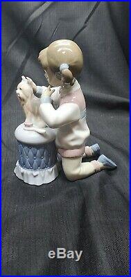 Retired Lladro My Pretty Puppy Porcelain Girl with Yorkie Dog