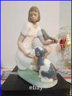 Retired Lladro Nao #1347 15 Love Tennis Girl and Dog Porcelain Figurine