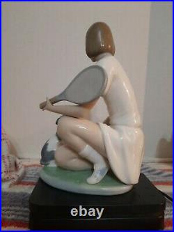 Retired Lladro Nao #1347 15 Love Tennis Girl and Dog Porcelain Figurine