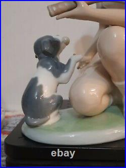 Retired Lladro Nao #1347 15 Love Tennis Girl and Dog Porcelain Figurine