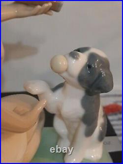 Retired Lladro Nao #1347 15 Love Tennis Girl and Dog Porcelain Figurine