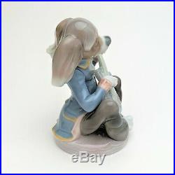 Retired Lladro Porcelain #1153'Dog Playing Guitar Seated